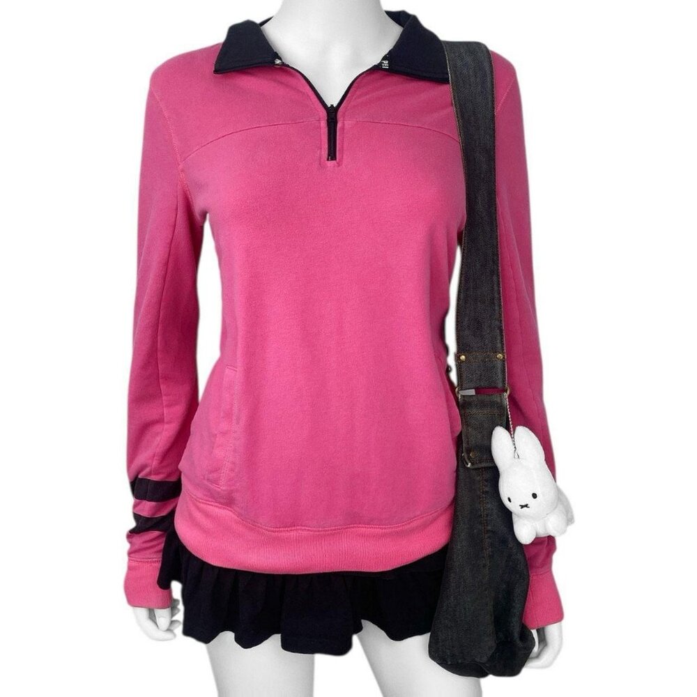 00s 2010s Victorias Secret PINK Hot Pink Logo Hoodie Sz XS/S
